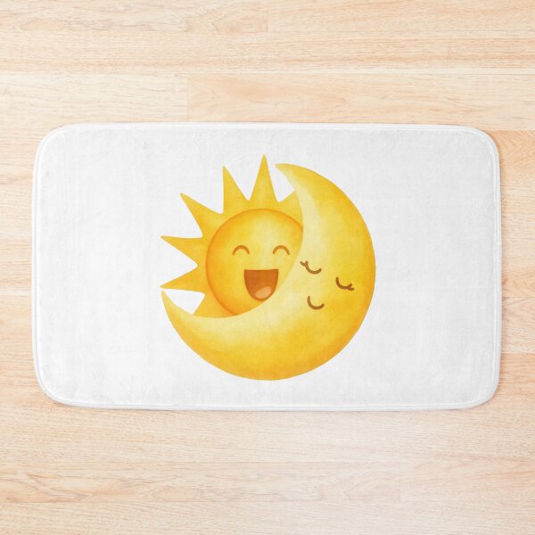 Item preview, Smiling Sun and Moon | Yellow Kawaii Wall Decor designed and sold by Little Bloom Studio.