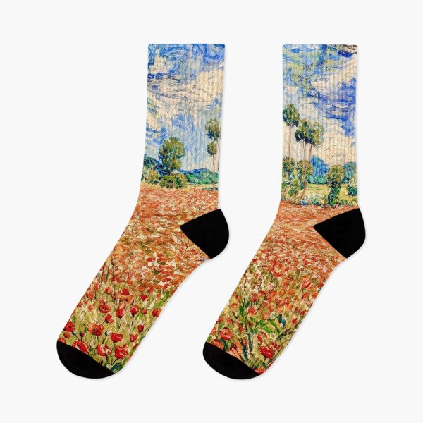 Artikelvorschau, Landschaft mit roten Mohnblumen nach Van Gogh entworfen und verkauft von Vicky Brago-Mitchell®.