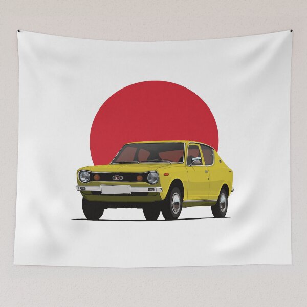 Item preview, Datsun 100A, Cherry, E10 bright yellow - rising sun designed and sold by knappidesign.