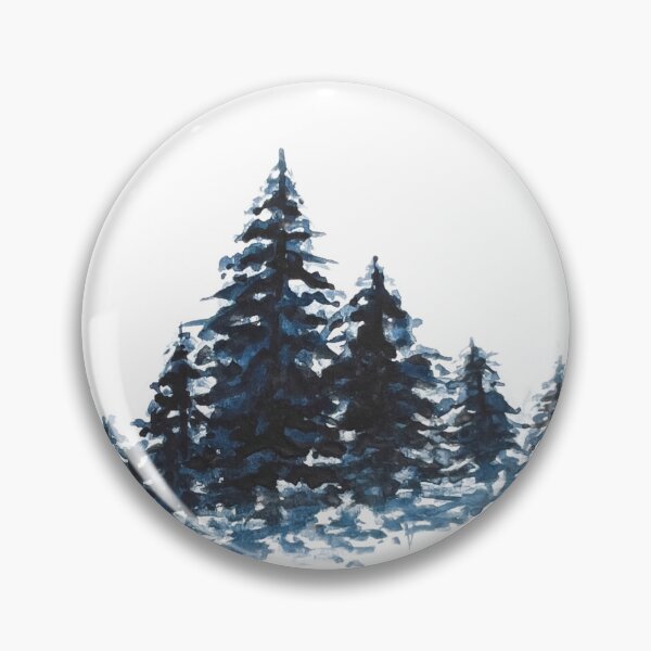 Item preview, Snowy Pine Forest Watercolor Illustration | Winter Nature Art designed and sold by Little Bloom Studio.