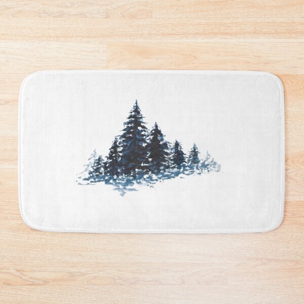 Item preview, Snowy Pine Forest Watercolor Illustration | Winter Nature Art designed and sold by Little Bloom Studio.