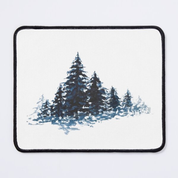 Item preview, Snowy Pine Forest Watercolor Illustration | Winter Nature Art designed and sold by Little Bloom Studio.