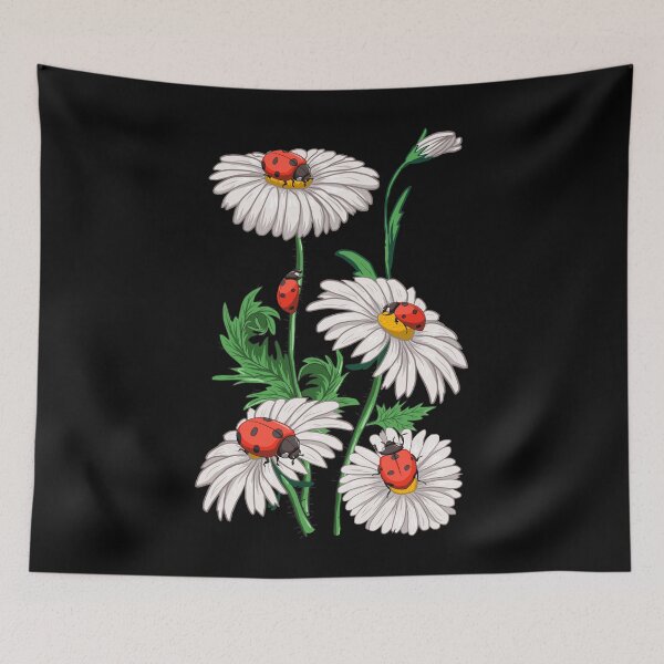 Item preview, Ladybugs Daisies Chamomile Marguerites Bouquet Gardeners designed and sold by r-silver.