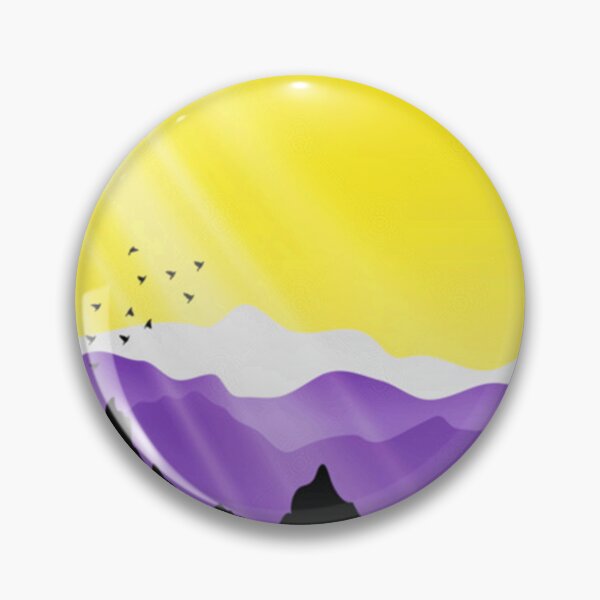 Item preview, Non Binary Sunrise Mountains Landscape pride designed and sold by FredericMolina.