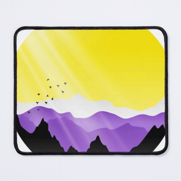 Item preview, Non Binary Sunrise Mountains Landscape pride designed and sold by FredericMolina.