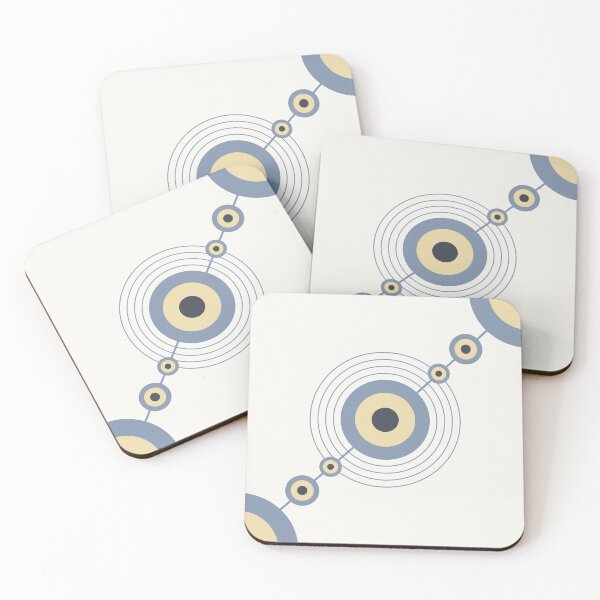 Item preview, The Network - Minimalist Blue and Beige Geometric designed and sold by artdocaj.
