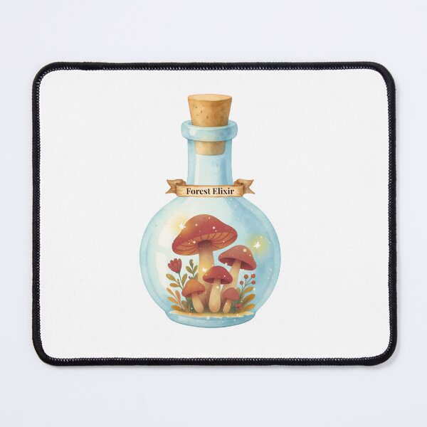 Item preview, Magical Forest Elixir Bottle with Mushrooms & Fireflies Sticker designed and sold by Little Bloom Studio.