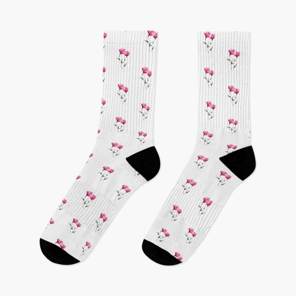 Artikelvorschau, Handbemalter rosa Blumen-Aquarellaufkleber entworfen und verkauft von Little Bloom Studio.
