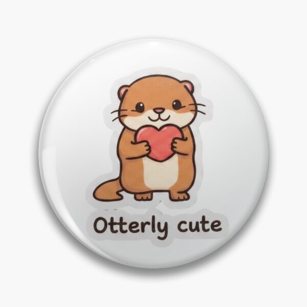 Item preview, Otterly Cute Funny Otter Heart Sticker - Kawaii Sea Animal Pun - Adorable Love Otter Art designed and sold by ZYNORAworld.