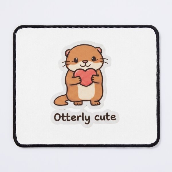 Item preview, Otterly Cute Funny Otter Heart Sticker - Kawaii Sea Animal Pun - Adorable Love Otter Art designed and sold by ZYNORAworld.