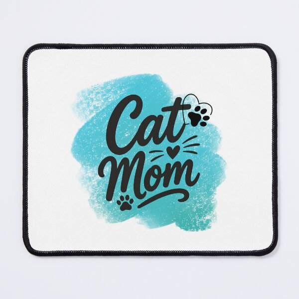 Item preview, Cat Mom with Pawprints & Teal Background designed and sold by jeweleddesigns.