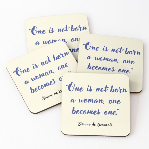 Item preview, One is not born a woman . . . Simone de Beauvoir Quotation designed and sold by CharlottePlaceArt.