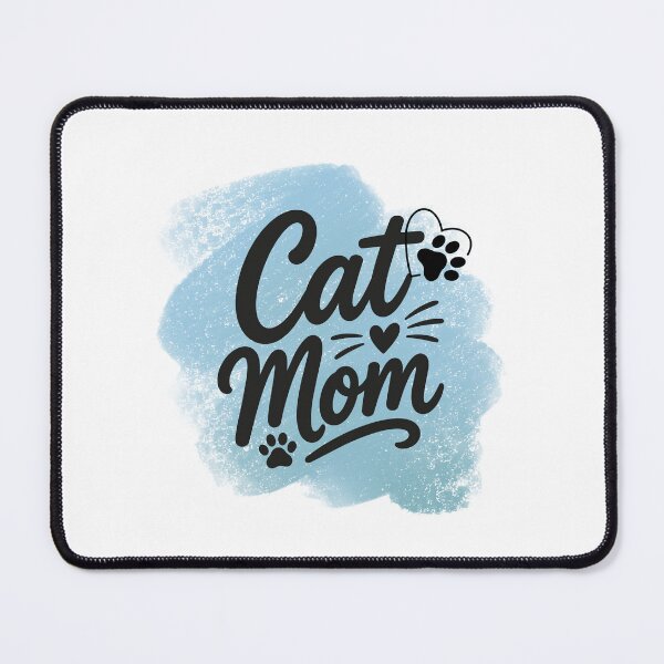 Item preview, Cat Mom with Pawprints & Gray-blue Background designed and sold by jeweleddesigns.