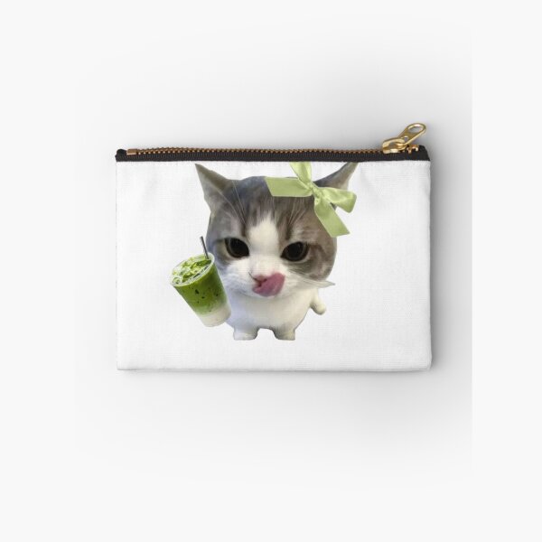 Item preview, cute funnny green matcha cat meme designed and sold by mikrocosmox.