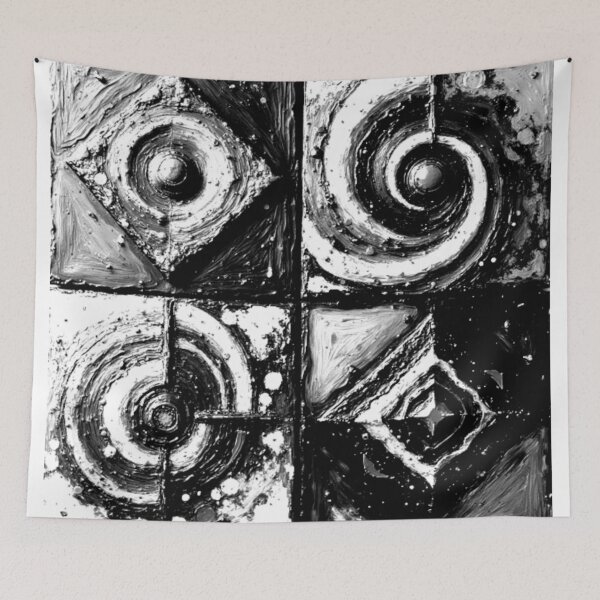 Item preview, black and white geometric abstract design designed and sold by SmashingDeals.