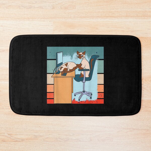 Item preview, Siamese cats work in homeoffice from home keyboard office designed and sold by JamesARager.