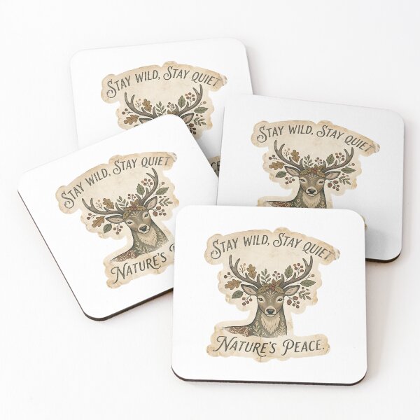 Item preview, Serene Autumn Deer - Stay Wild Stay Quiet - Nature's Peace Sticker designed and sold by Mr. Pawsome.