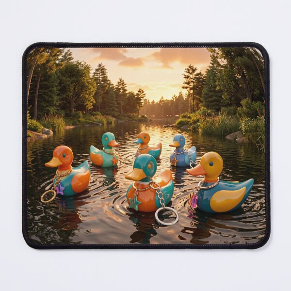 Item preview, Sunset Duck Society - Whimsical Sunset Wall Art, Colorful Duck Illustration, Playful Nature Decor designed and sold by Ruonalin.