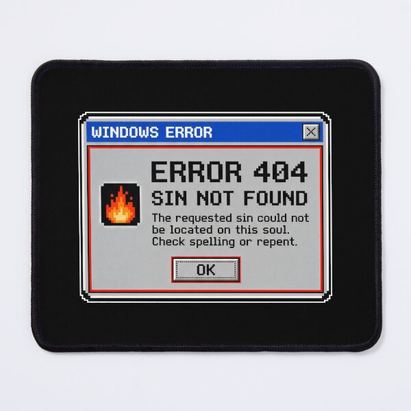 Item preview, Error 404 Sin Not Found Retro Pixel Soul designed and sold by SplashTastic.