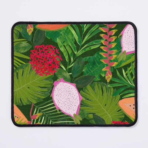 Item preview, Tropical jungle of lush greenery fruits and florals designed and sold by PrettywithColor.