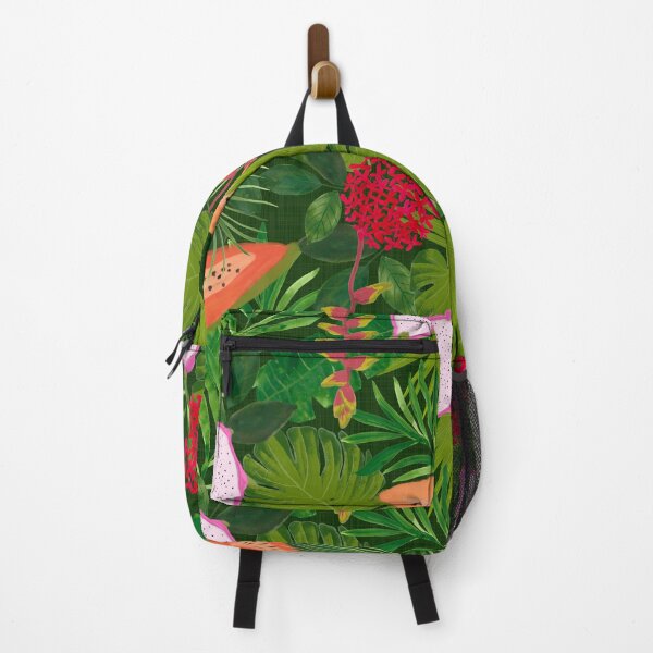 Item preview, Tropical jungle of lush greenery fruits and florals designed and sold by PrettywithColor.
