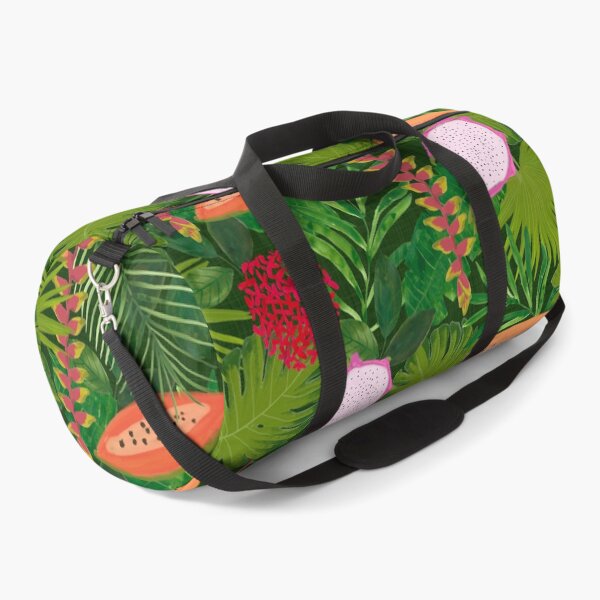 Item preview, Tropical jungle of lush greenery fruits and florals designed and sold by PrettywithColor.