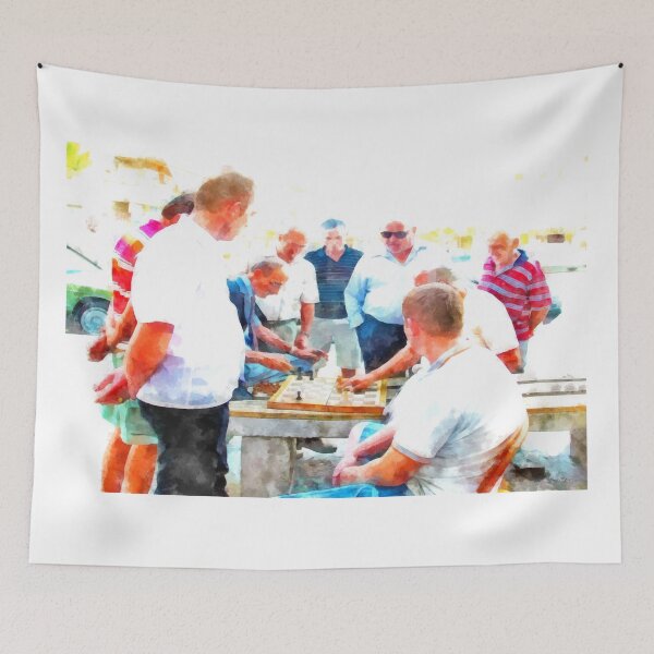Item preview, Albania: chess players in a Fier street designed and sold by Giuseppe Cocco.