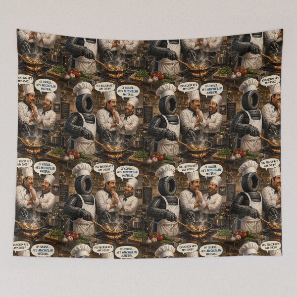 Item preview, Michelin Material Funny Chef Pun Shirt designed and sold by Hornace88studio.