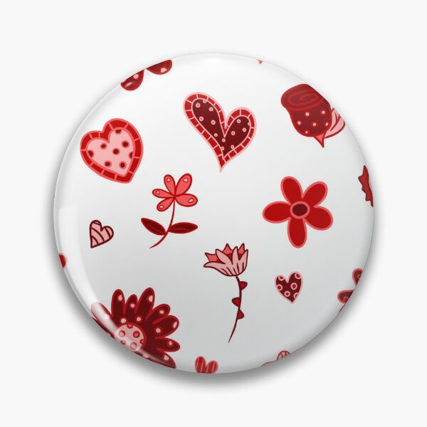 Item preview, Whimsy Polka Dot Red Heart Flower Pattern designed and sold by Greatbluewhale3.