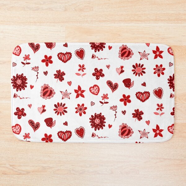 Item preview, Whimsy Polka Dot Red Heart Flower Pattern designed and sold by Greatbluewhale3.