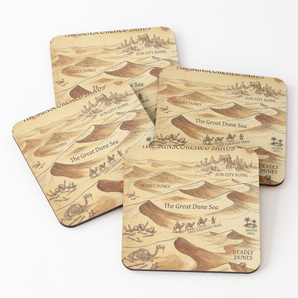 Item preview, The Sunscorched Sands - Vintage Desert Fantasy Map Pattern designed and sold by InnerwayStudio.