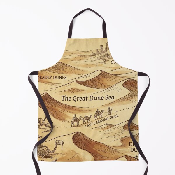 Item preview, The Sunscorched Sands - Vintage Desert Fantasy Map Pattern designed and sold by InnerwayStudio.