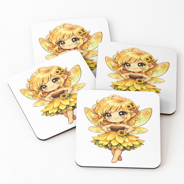 Item preview, Cute Sunflower Fairy Chibi - Kawaii Summer Pixie Sticker designed and sold by FatmaElhofy.