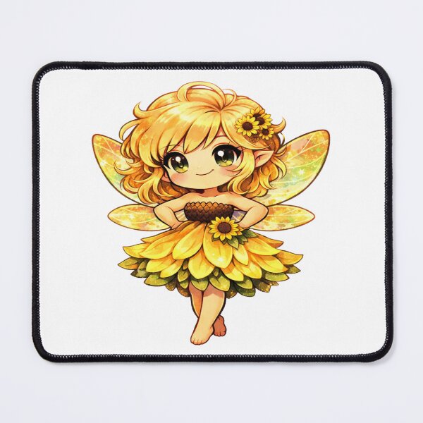 Item preview, Cute Sunflower Fairy Chibi - Kawaii Summer Pixie Sticker designed and sold by FatmaElhofy.