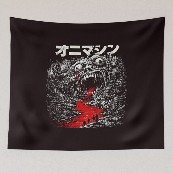 Item preview, Oni Ramen Horror Monster Japanese Streetwear Anime Graphic T-Shirt designed and sold by Designgallery65.