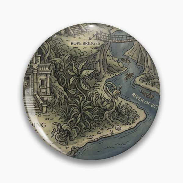 Item preview, The Whispering Jungle - Vintage Tropical Fantasy Map Pattern designed and sold by InnerwayStudio.