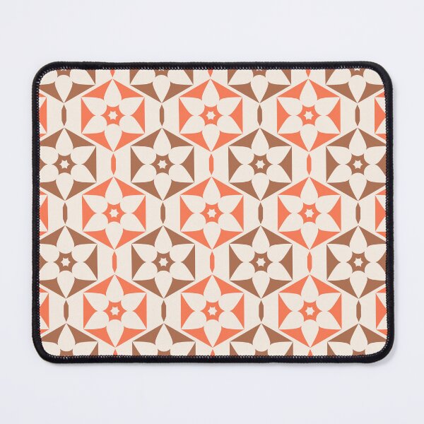 Item preview, Orange, brown & linen floral mosaic designed and sold by Mint + Midnight.