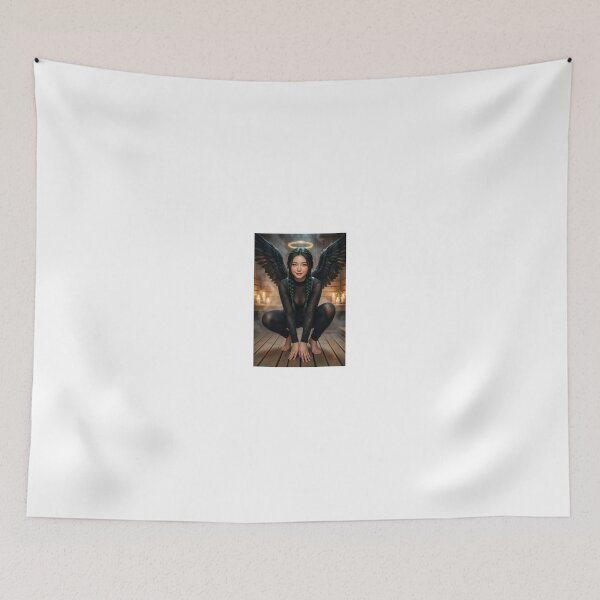 Item preview, Dark Winged Angel with Halo in Steamy Sauna designed and sold by CathryneDelamort.