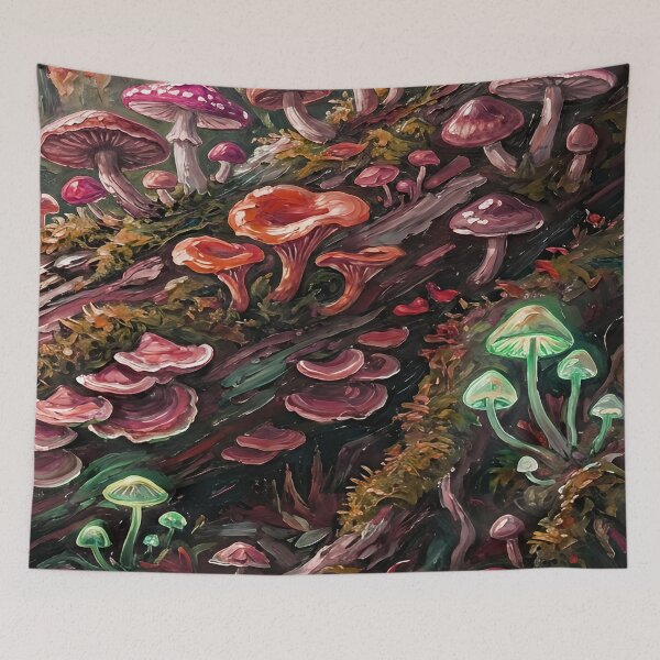 Item preview, Dark Cottagecore Glowing Mushrooms | Enchanted Forest Fantasy Art designed and sold by cr6zym1nd.