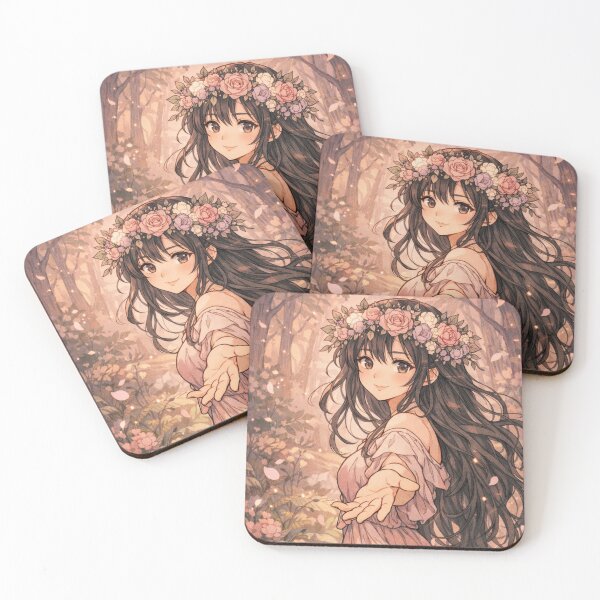 Item preview, Enchanted Forest Maiden – Whimsical Anime Floral Graphic designed and sold by FatmaElhofy.