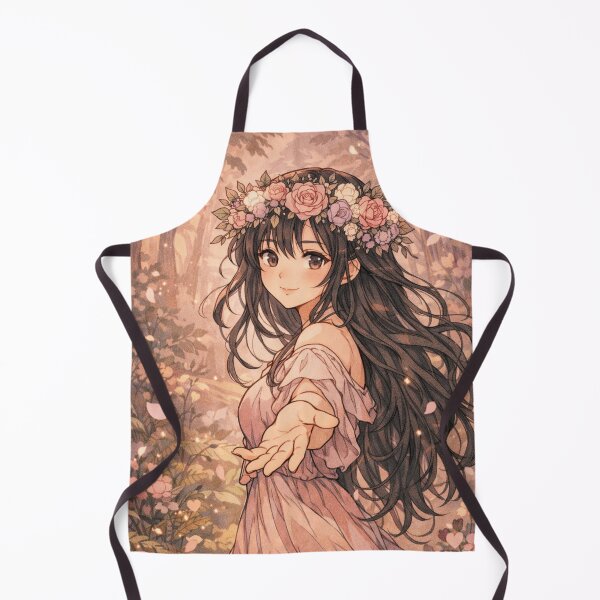 Item preview, Enchanted Forest Maiden – Whimsical Anime Floral Graphic designed and sold by FatmaElhofy.