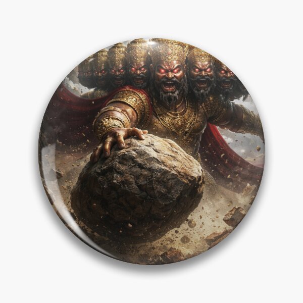Item preview, Ferocious demon Ravan picking huge boulder designed and sold by SHRIVISH.