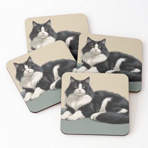 Item preview, American Vintage Tuxedo Cat – Retro Color Illustration designed and sold by LEO'S CREATURE　れおずくりーちゃー.