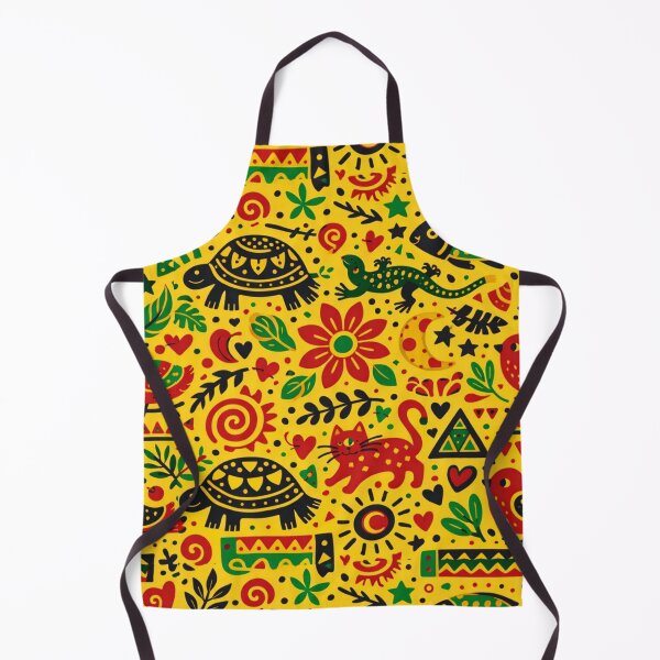 Item preview, Sunny Safari Patchwork - African Folk Animals and Tribal Sun Pattern designed and sold by myforestfog.
