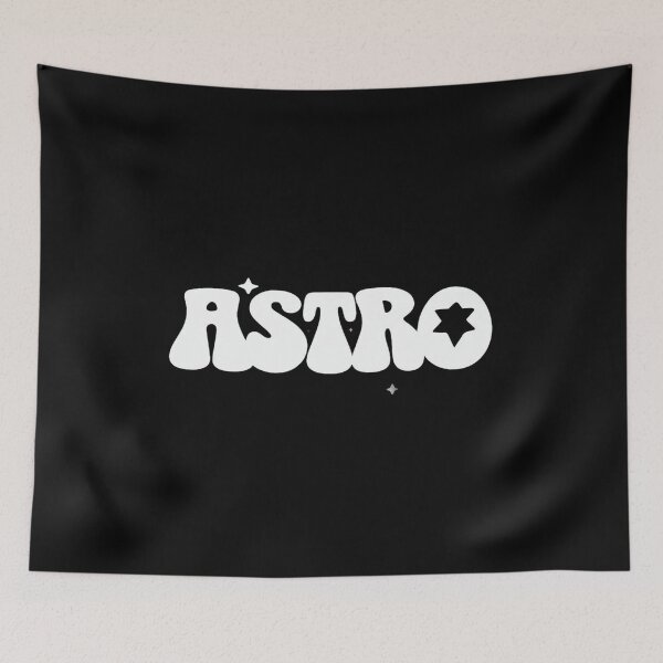 Item preview, ASTRO Space Aesthetic Bubble Letter Design with Star Cutout | Cosmic Typography Art designed and sold by Bright Nest Studio.