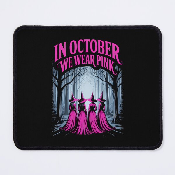 Item preview, October We Wear Pink Witch Breast Cancer Awareness designed and sold by PunkNation-Arts.