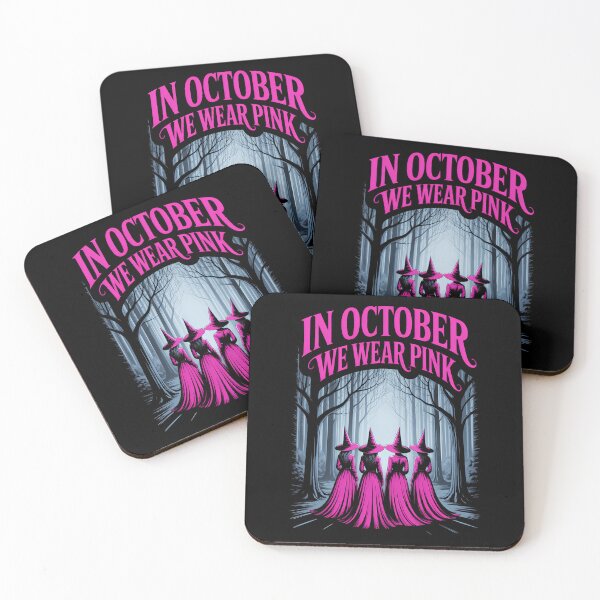Item preview, October We Wear Pink Witch Breast Cancer Awareness designed and sold by PunkNation-Arts.