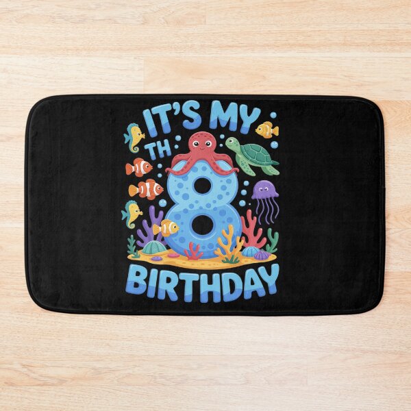 Item preview, It's My 8th Birthday Sea Animals Ocean 8 Year Old Birthday designed and sold by BlassmausArt.