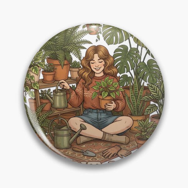 Item preview, Retro Plant Mom Illustration Cozy Botanical Houseplants Design designed and sold by urbinet.
