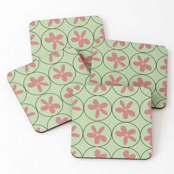 Item preview, Sage Green Mid Century Floral Circle Pattern Design designed and sold by PetiteEthos.